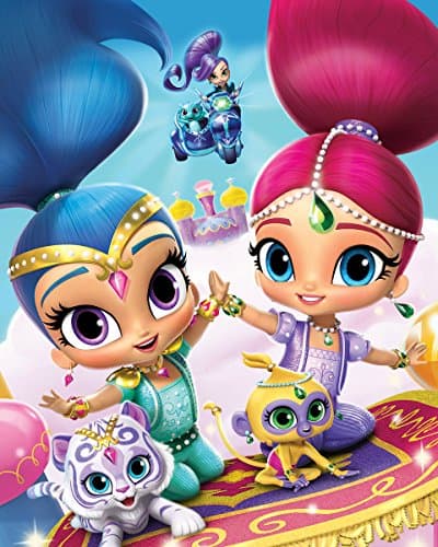Shimmer &amp; Shine Edible Image Photo Cake Topper Sheet Birthday - 1/4 Topper - 13316