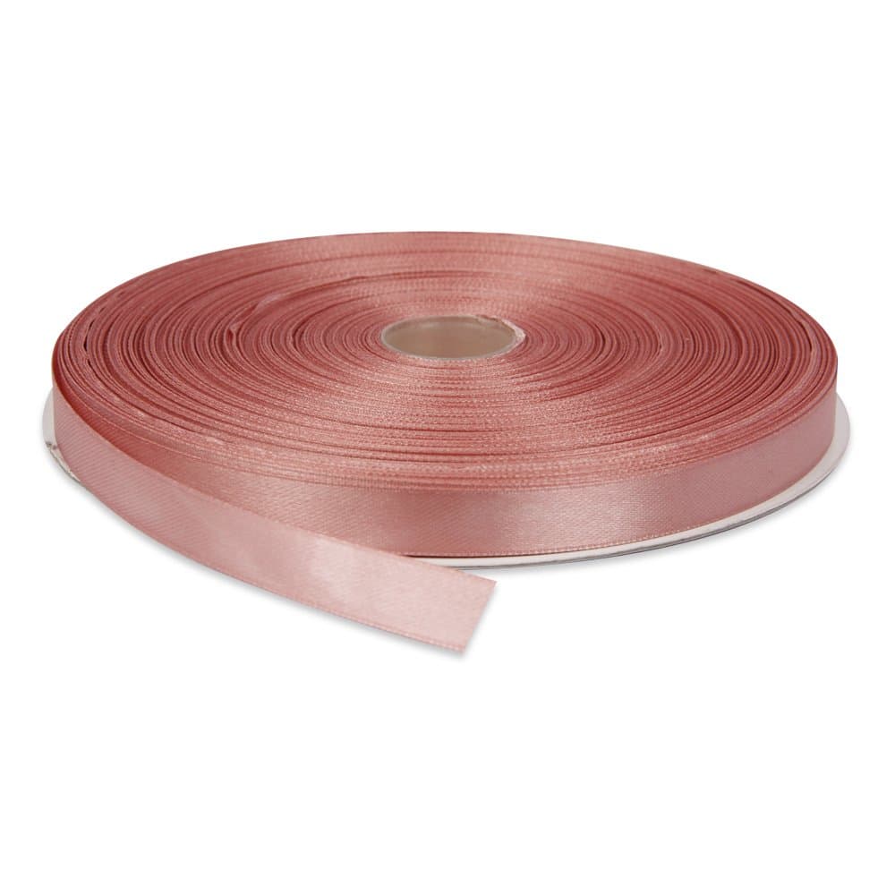 Topenca Supplies 1/2 Inches x 50 Yards Double Face Solid Satin Ribbon Roll, Vintage Pink