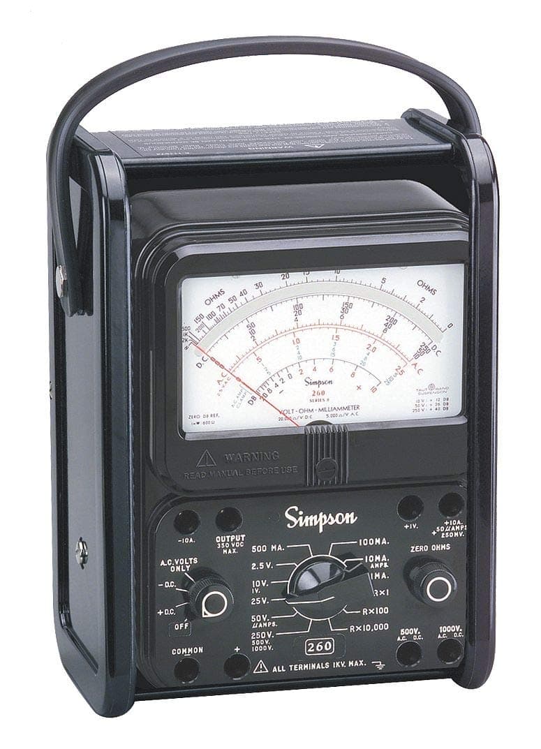 SimpsonElectric 12392 260-8PRT - Analog VOM, Relay Protected with Roll Top Case