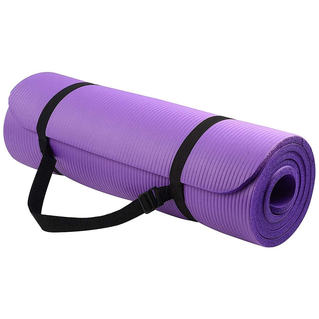 WuLi77 1 Set Yoga Mat, Extra Thick 1cm Non Slip Exercise Pad with Strap- 183cm Long for Pilates Gym Fitness Workout Home Gym Training