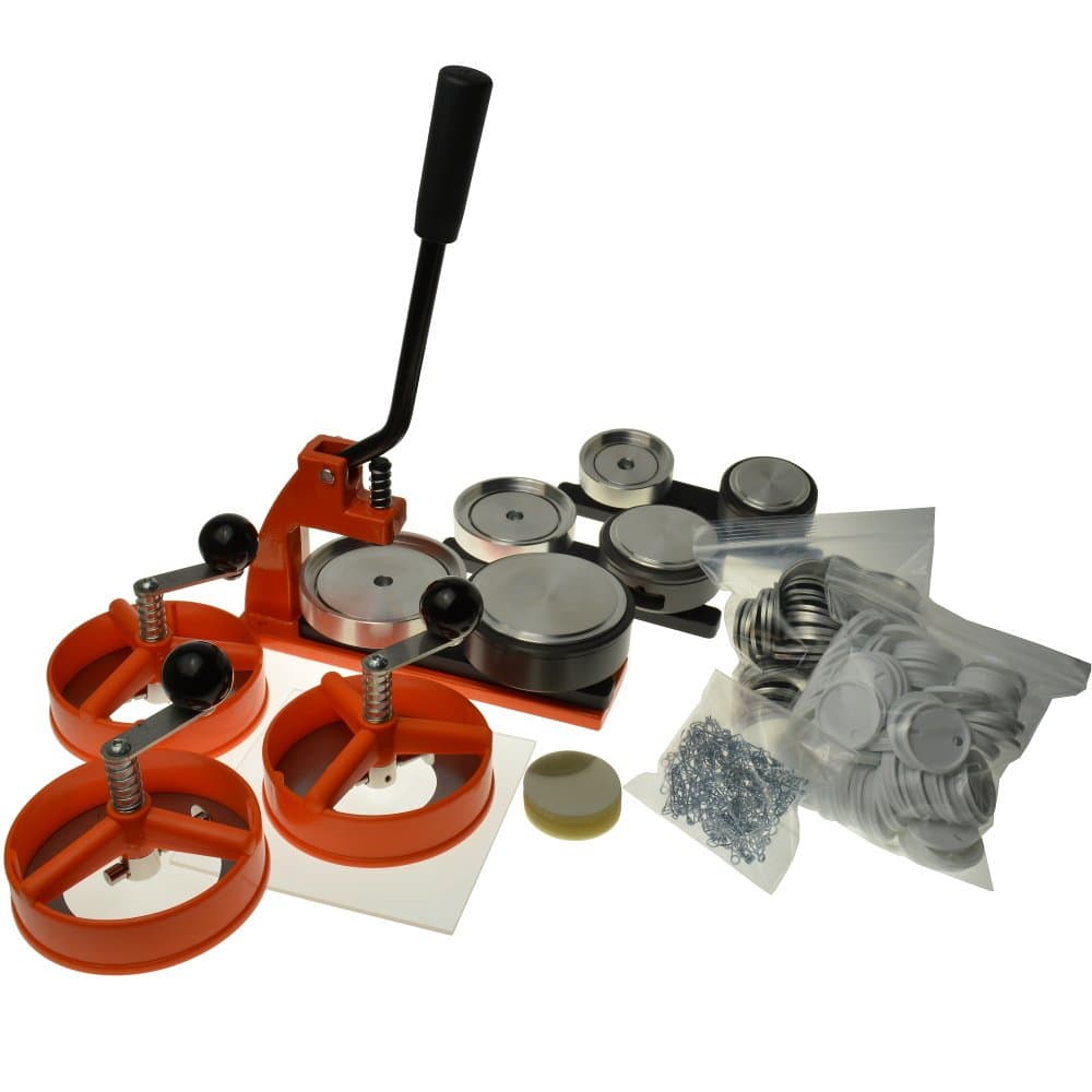 Ebadges Micro Badge Maker Multi Kit Choice of 3 Sizes, 750 Component Sets & Circle Cutters. UK-Made, Interchangeable Sizes, Professional Solid Metal Badge Machine & Button Badge Sets