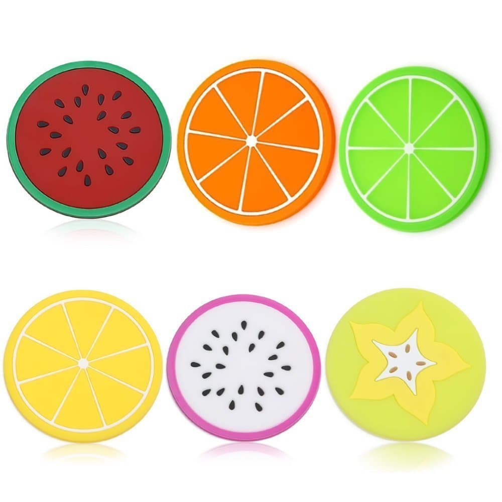 Abodellen 6PCS Colorful Silicone Coasters Placemats Cup Mats And Sets