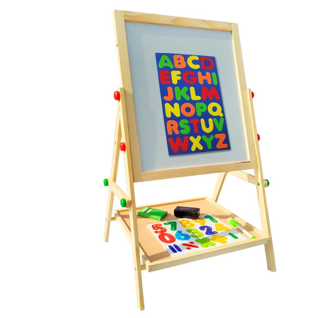 Lifemall BB Easel Chalkboard Tabletop Standing Wooden Learning Board for Kids Painting Drawing (Small-TB)