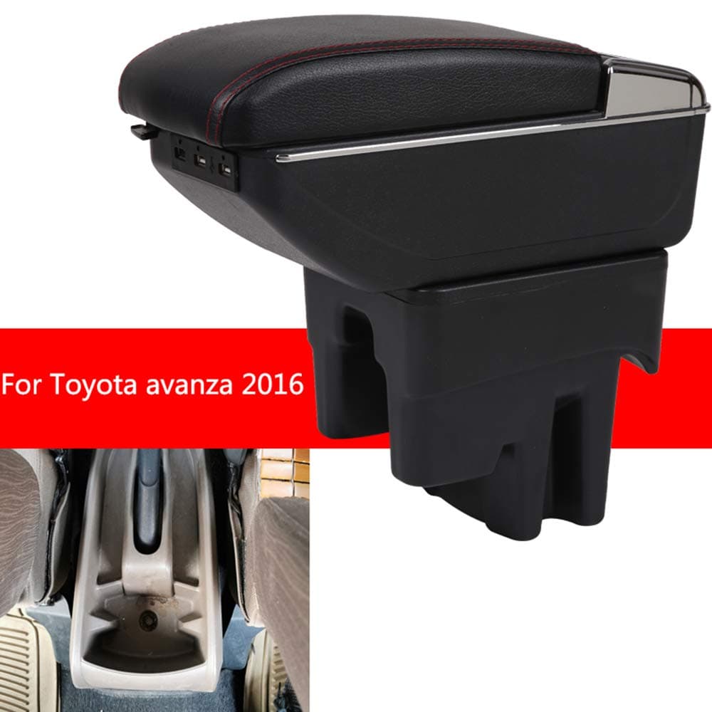 MVMTVT for Toyota avanza 2016 Armrest Box Car Center Console Modification Car Interior Parts Center Console Armrest Accessories Double Raised with USB