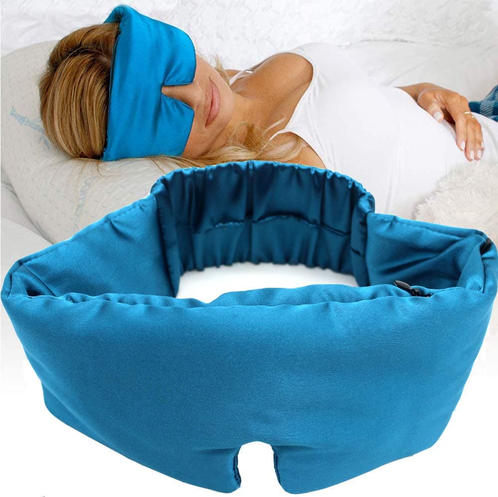 Sleep Whale Premium Comfort Sleep Mask - Luxury Design - Elastic Eye Mask Strap for Comfortable Sleeping - with Lightweight Cooling Gel Insert Pack