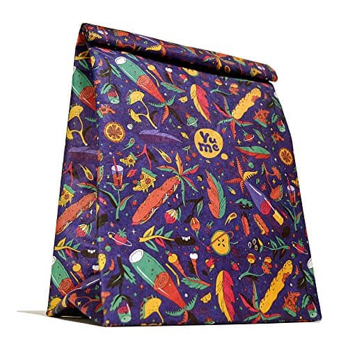 Thermal Lunch Bag by Yume - Large Insulated Paper Lunch Sack Box "Ramble”, Foldable &amp; Reusable Bags with Designer Prints &amp; Magnetic Handle for Adults &amp; Children Who Like Healthy Packed Lunches.