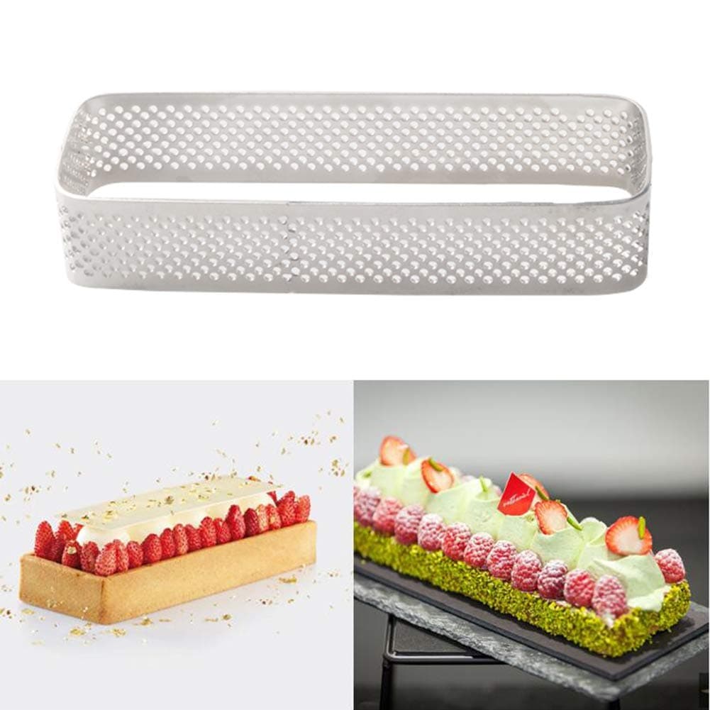 Escolourful Cake Mousse Mould Stainless Steel Cake Ring Seamless Rectangular Baking Cake Decor Mold Ring Baking Pans