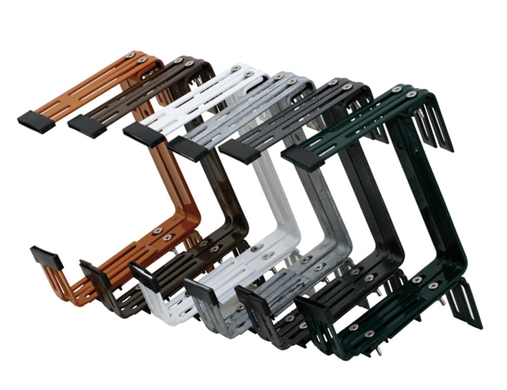 Siena Garden Gigant 678244 Flower Box Holder Adjustable to 3 Positions Pack of 2 Terracotta Colour