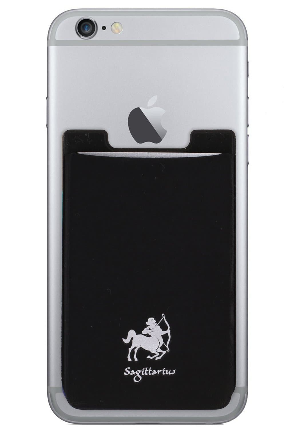 Zodiac Extra Tall Stick on Wallet,Cellphone Credit Card Holder 3M Adhesive Stick on Wallet Lycra Cell Phone Cash Pouch (Sagittarius)