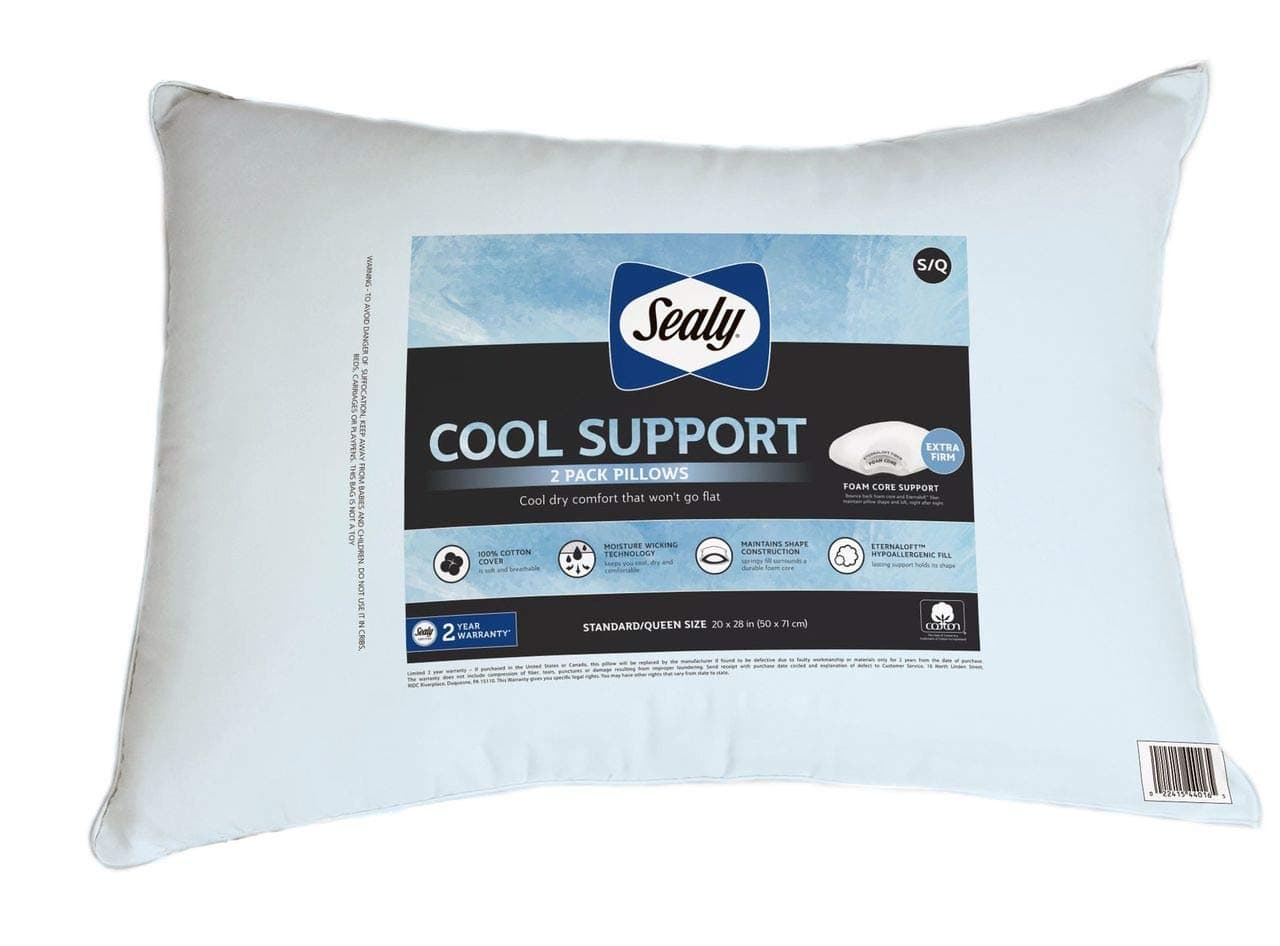 Product of Sealy Cool Support Extra Firm Support Standard Size Pillows, 2 pk. [B