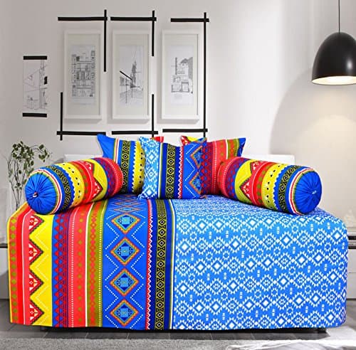 100% Cotton Single Bed Sheet Set Diwan Bedding Set Of 6 Abstract Home Décor Gift