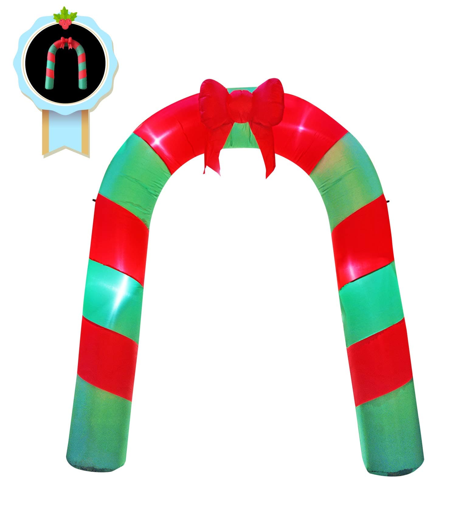 inslife 8 Ft Large Christmas Inflatable Arch Decoration Candy Archway Decorations for Indoors Outdoors Yad Home Garden Lawn