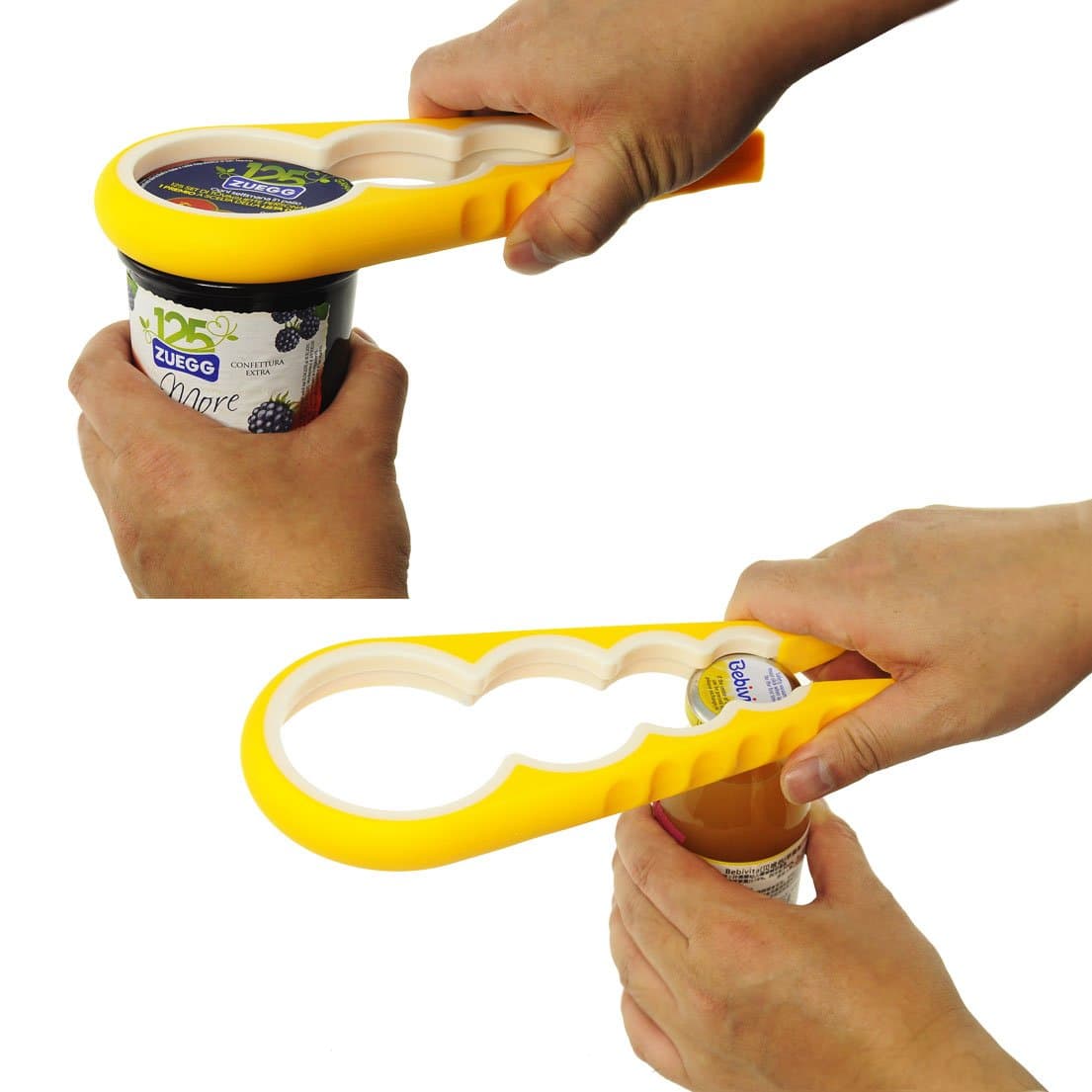 SZAT Safety Jar Opener Easily Get Lids Off Multiple Size Grip For Seniors Women Children, 2 in 1 pack (Yellow n White& Blue n White)