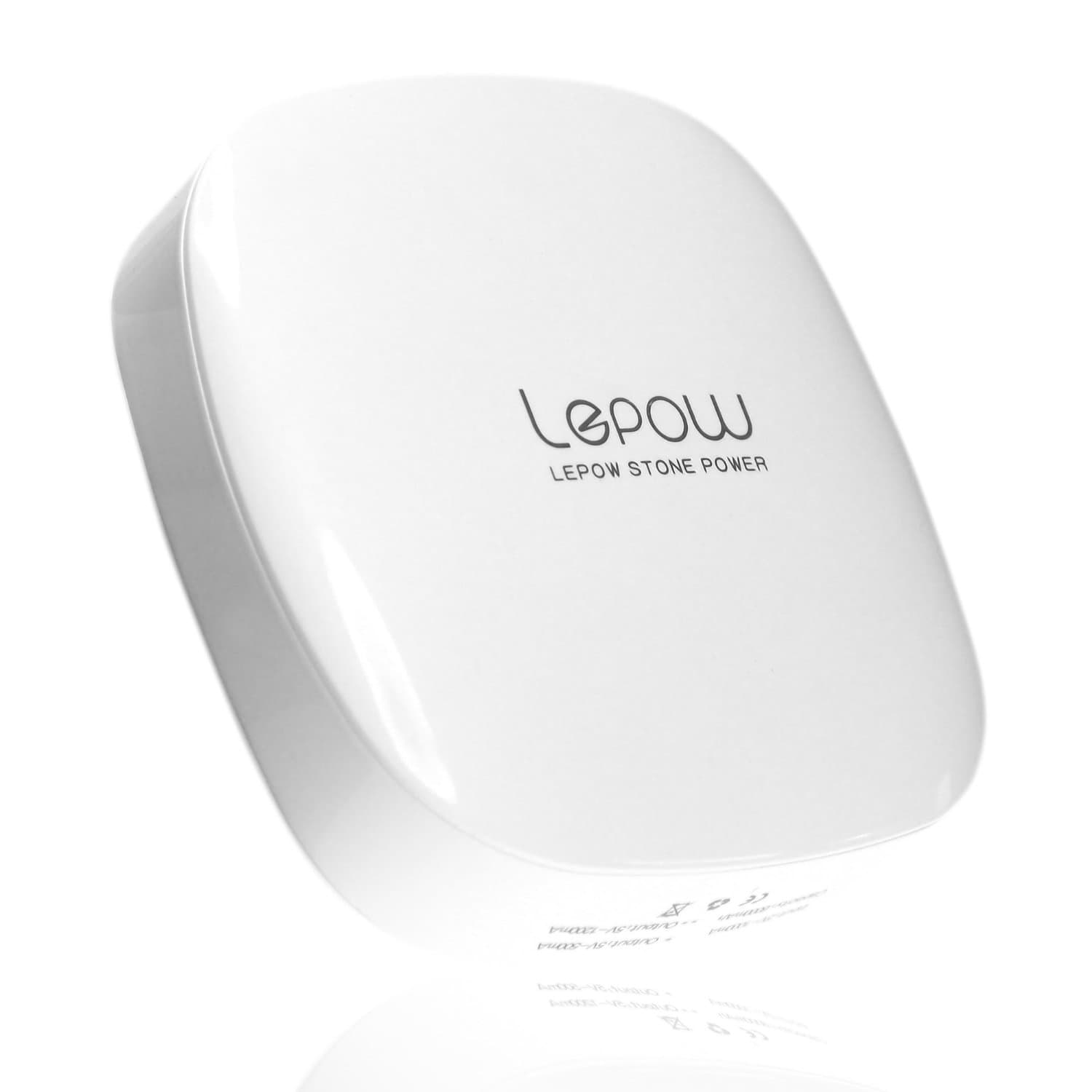 Lepow Moonstone Series 3000mah Portable Battery Pack & Travel Charger with Fast Charge and Compatible with Apple iPhone 6 Plus, 6, 5, iPads, Samsung S6, S5 and Other USB Charged Devices (White)