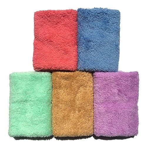(5 Pack) Premium Makeup Remover Cloth Clean Towel, Travel Size, 10x10 inch Ultra Soft Gentle Reusable Facial Cleaning Towel, Chemical free, Convenient Loop To Hang To Dry