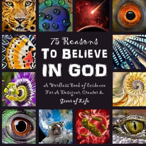 75 Reasons to Believe in God: A Wordless Book of Evidence For A Designer, Creator & Giver of Life (Wordless Books - Give God the Glory Honor and Praise!)
