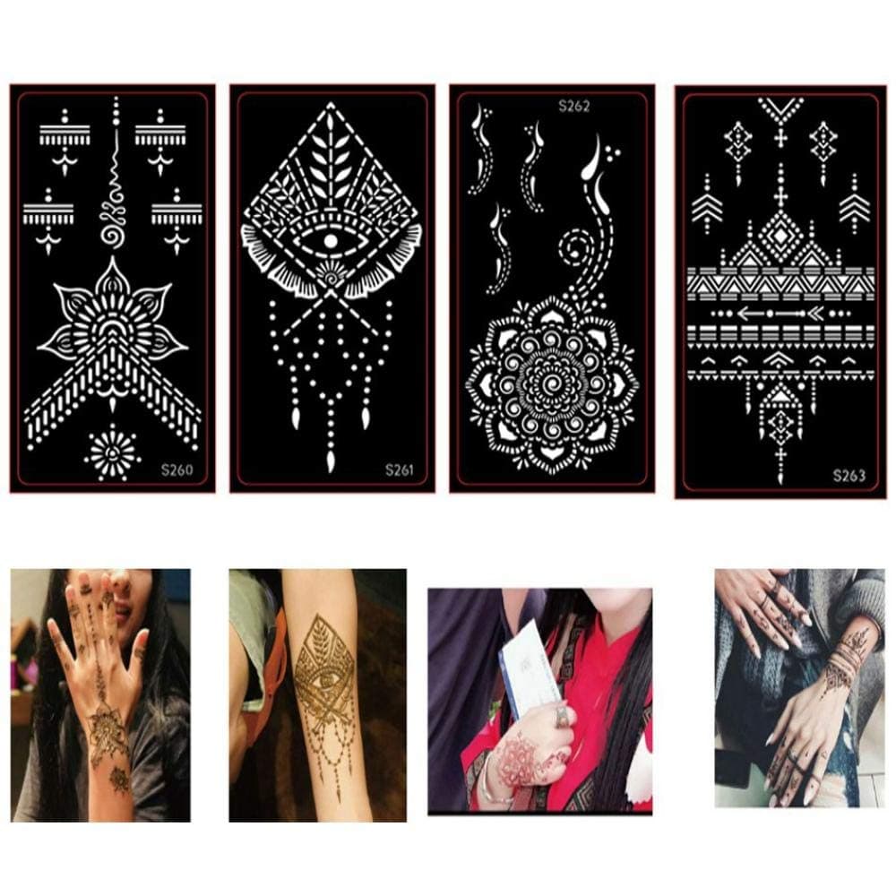 KAMRL Fake Tattoos India Tattoo Hollow Template Paste Semi-Permanent Tattoo Tattoo Spray Painted Hand-Painted Template