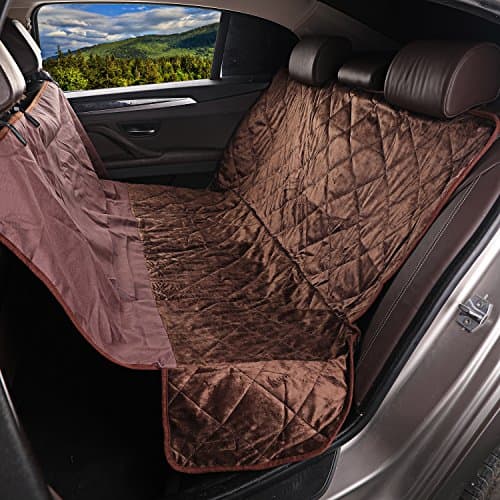 ROHUA XL Hammock Pet Seat Cover with Side Flaps,Luxury Quilted,Waterproof,Cargo Cover -Universal for Cars, SUVs &amp; Trucks (64x56 inches), Absolutely Comfortable,Brown