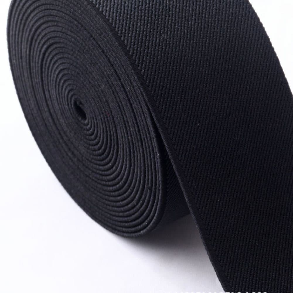Meatilk Long Flat Elastic Bands Springy Stretch Cord Spool for Knitting Sewing DIY Craft 3CM Wide 10M Black