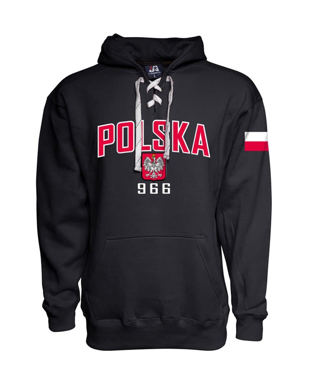 Polska Est. 966 Polish Eagle Crest Hoodie Poland National Embroidered Sweatshirt