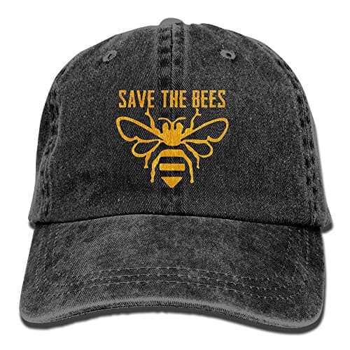 SJIEXZ Save The Bees Unisex Adjustable Denim Trucker Hat Sun Protection Driving Cap
