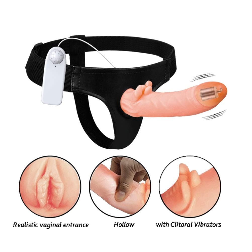 ChicShop US Silicone Hollow Strap On Empty Flesh Color Extender for Men, Discreet Package