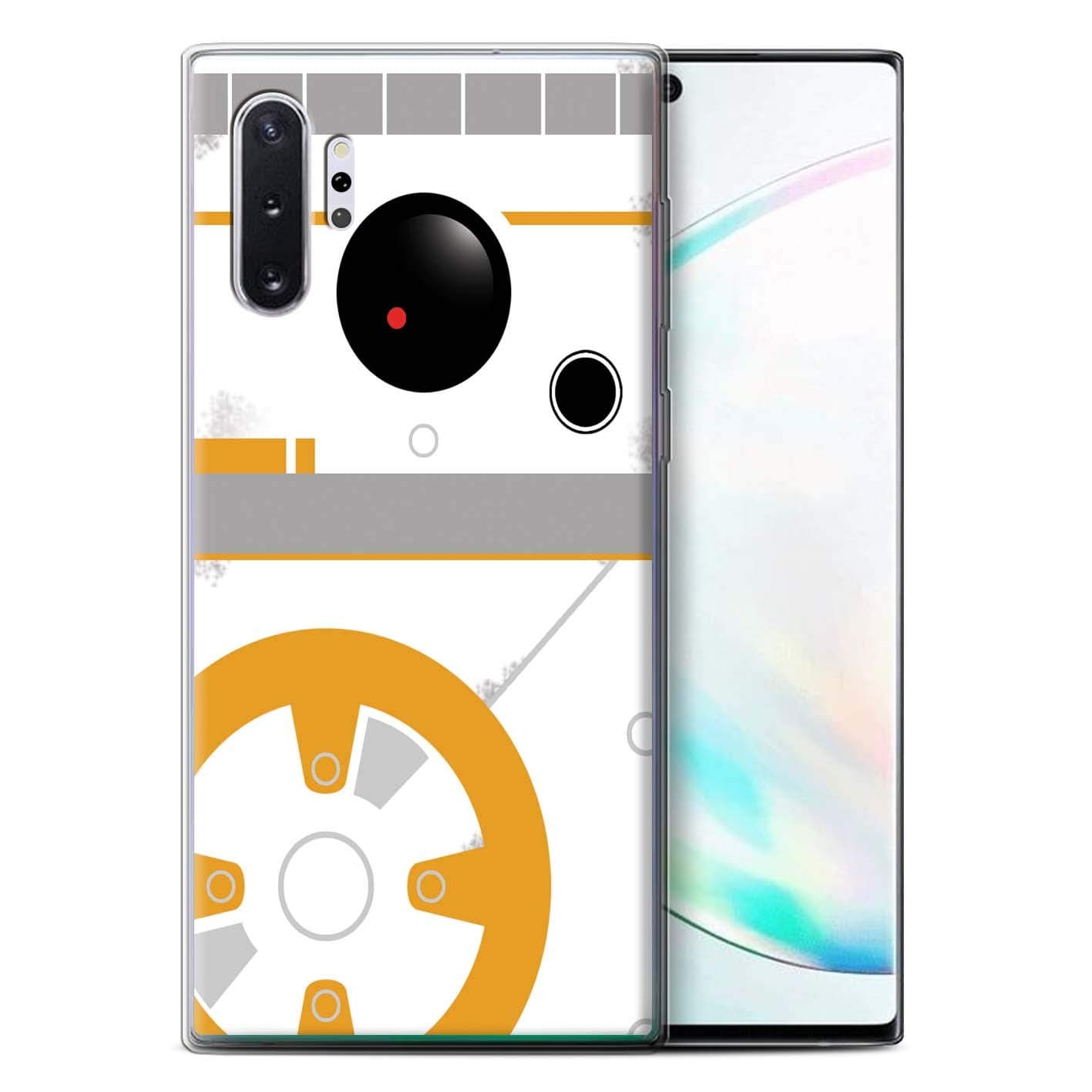 eSwish Gel TPU Phone Case/Cover for Samsung Galaxy Note 10+/Plus/5G / BB Droid Art Inspired Design/Cute Sci-Fi Faces Collection