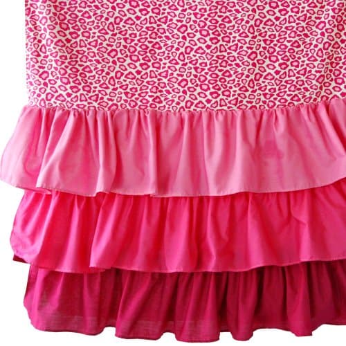 Caden Lane Ruffle Curtain Panels, Girly Pink Leopard