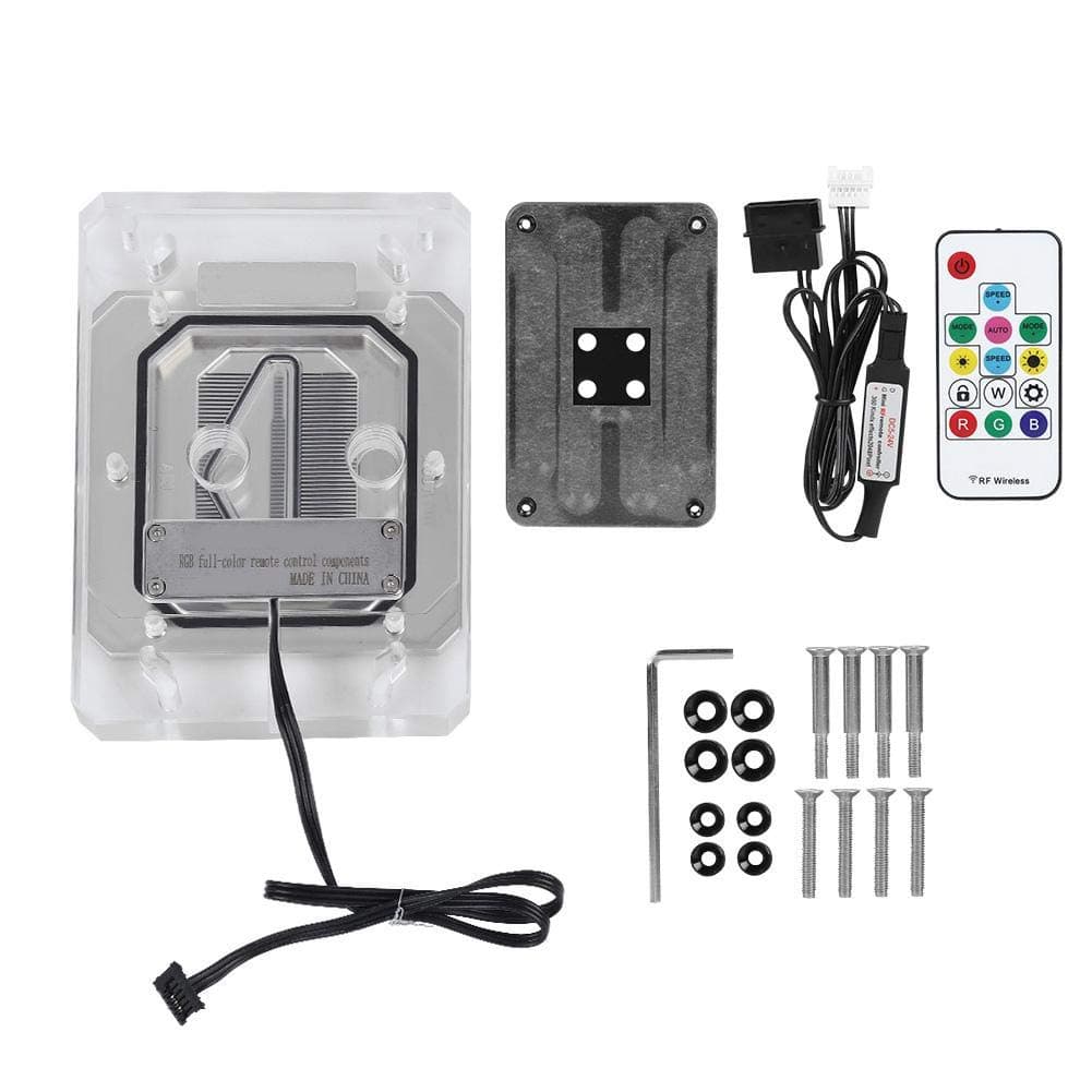 Tonysa G1/4 CPU Water Cooling Block, AM3/AM4/TR4 Waterblock Fast Heat Dissipation with Light