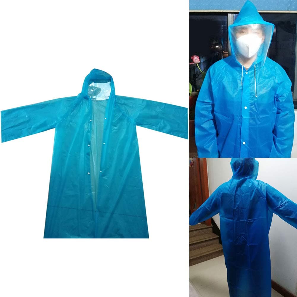 5 Pack Disposable Protective Raincoat,Universal Raincoat Isolation Gown,Waterproof Protection Gown for Men Women Hiking Cycling Outdoor Safety Coveralls