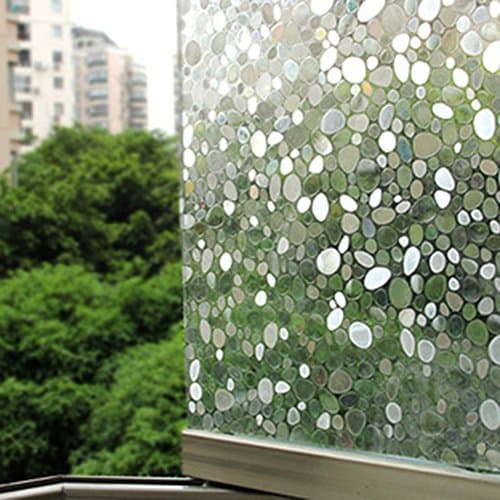 Shinena Removable Cobblestone Shaped Glass Sticker Slide Door Window Flim,45 100cm