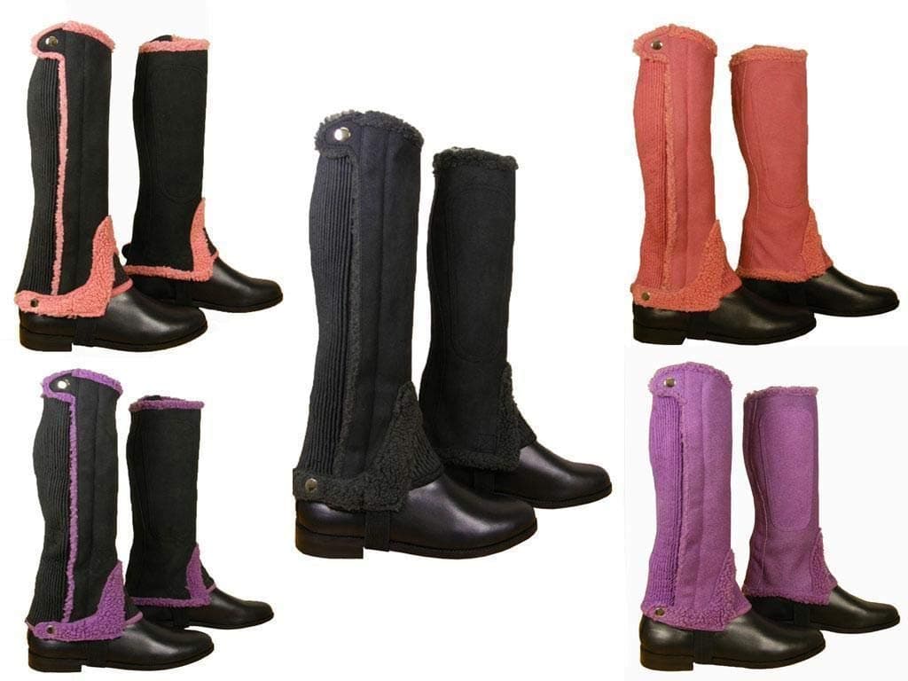 Tack N Hack LADIES HORSE RIDING WASHABLE AMARA SUEDE SHOWING GAITERS HALF CHAPS SIZE XS - L
