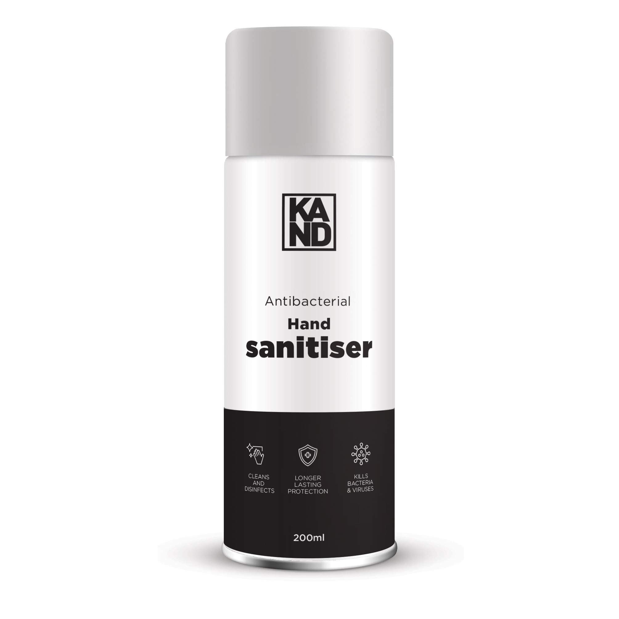 KAND - 12 x 125ml Aerosol Spray Hand and Surface Sanitiser - Disinfectant Spray - Sanitizing Aerosol - Alcohol Cleanser