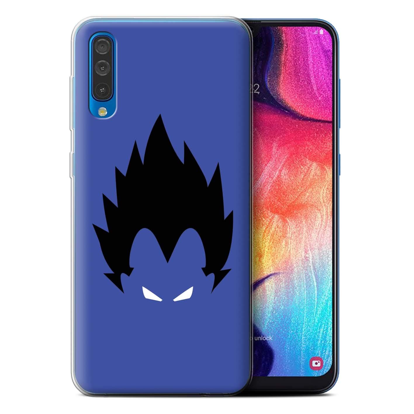 Phone Case for Samsung Galaxy A50 2019 Anime Fighters Vegeta Inspired Design Transparent Clear Ultra Soft Flexi Silicone Gel/TPU Bumper Cover