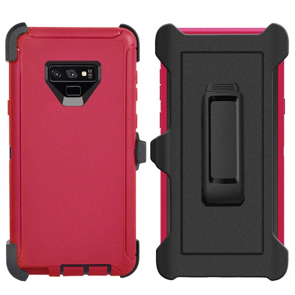 Defender Case for Samsung Galaxy Note 9,[NO Screen Protector][Heavy Duty][Drop Protection] Tough Rugged TPU Hybrid Hard Shell Case for Galaxy Note 9 Red