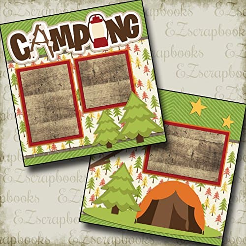 CAMPING - Premade Scrapbook Pages - EZ Layout 2176