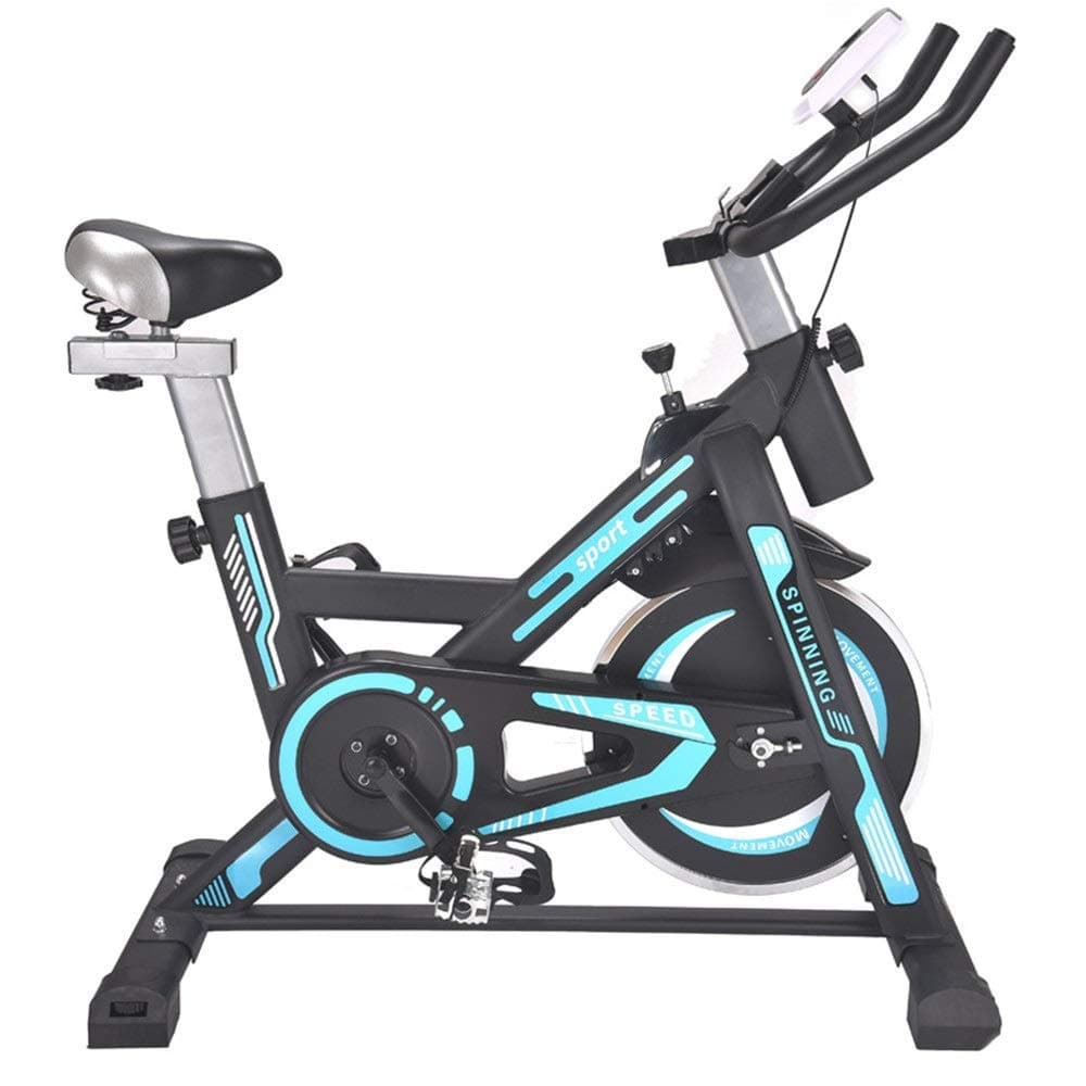 WZB Durable Mute Indoor Training Spinning bike and Elliptical Cross Trainer with Fitness Cardio Weightloss Workout Machine Non-slip (Color : Blue, Size : Free Size)