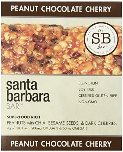 2 Packs of Santa Barbara Bars - Peanut Chocolate Cherry - Pack Of 12