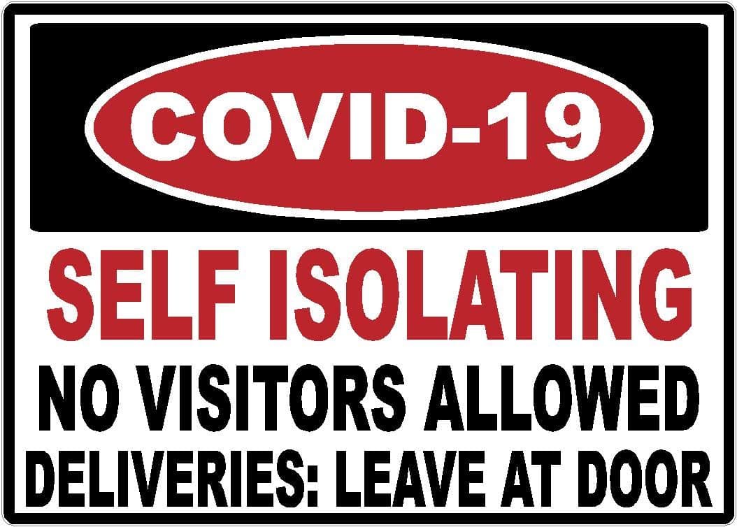 Safety | OSHA | Covid-19 | Self Isolating | Coronavirus | Warning | Decal | Sticker | Made in Texas USA | 3.5 x 5