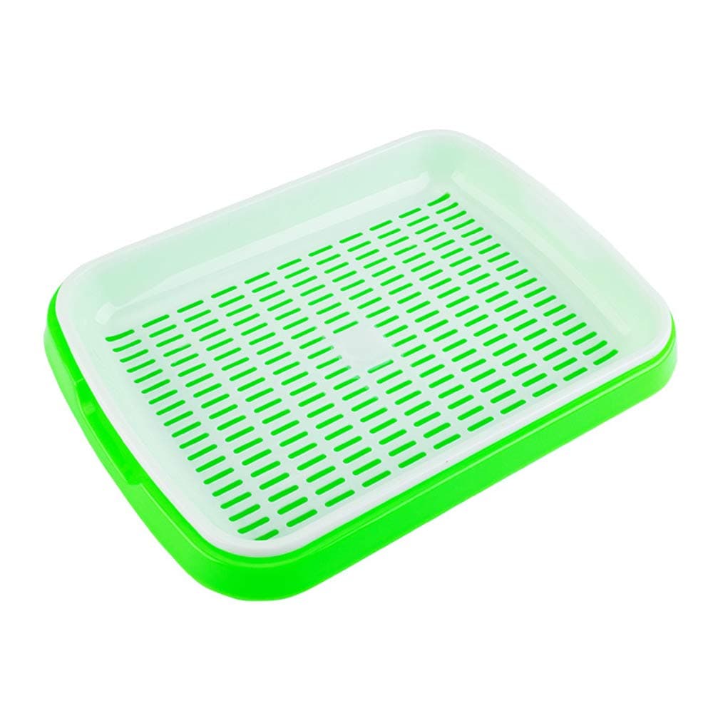 Singeru Dual layer Seed Sprouter Tray Bean Sprout Grower Seed Germination Tray BPA Free Nursery Tray for Seedling Planting for for Garden Home Office kids educational toy (Green)