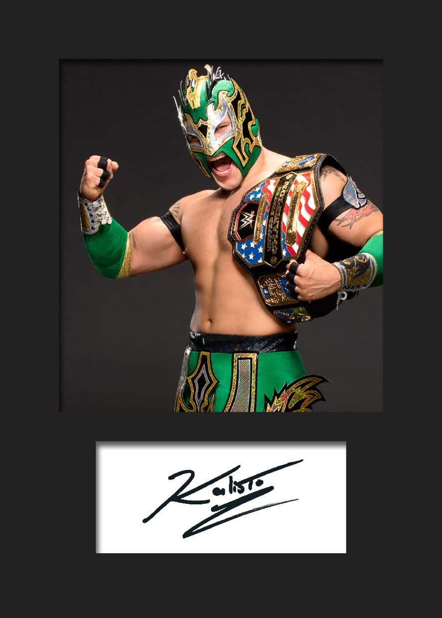 KALISTO WWE | Signed Mounted Photo Reprint | A5 Size to Fit 6x8 Inch Frames | Machine Cut | Photo Display | Present Gift Collectible