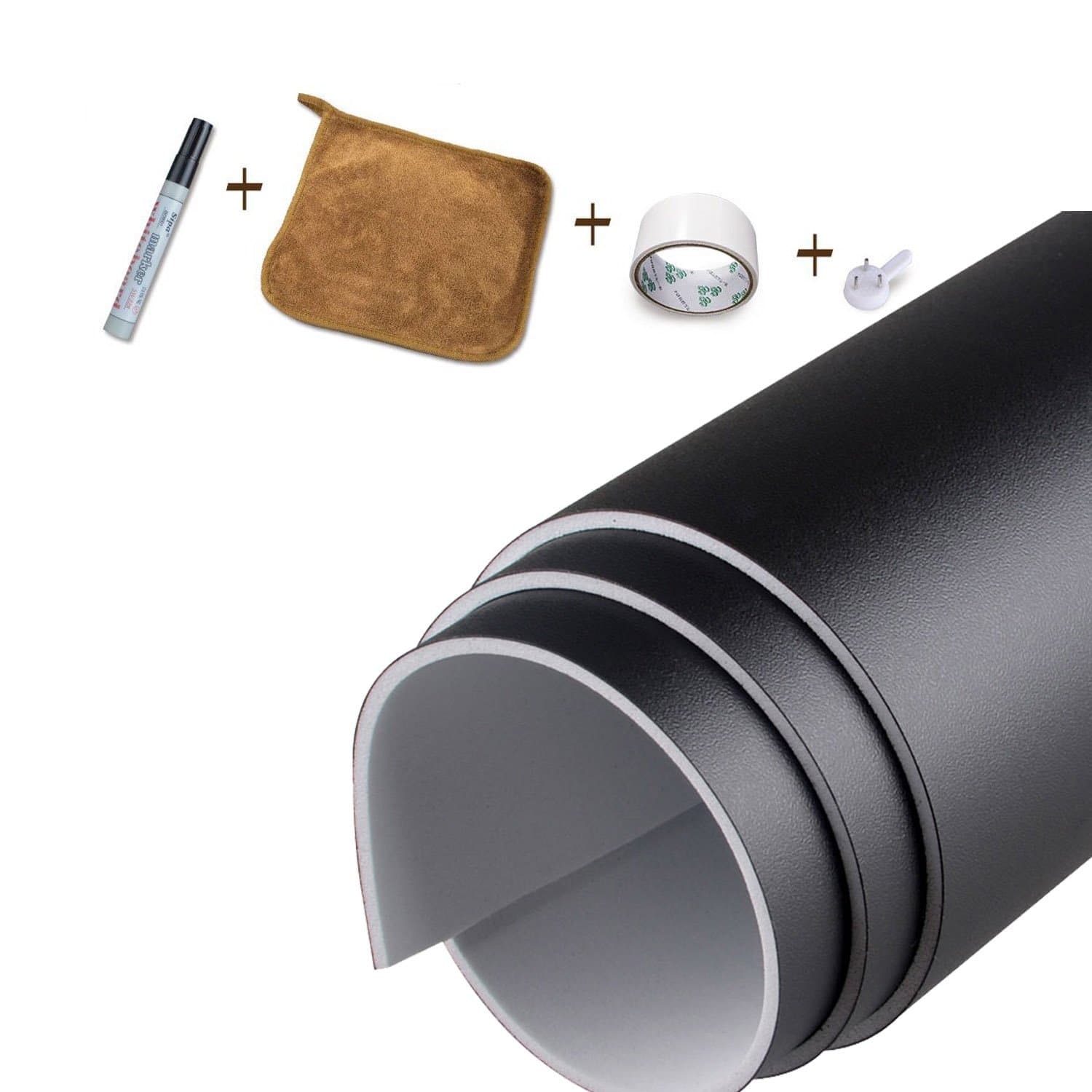 Magjump Chalkboard Vinyl Self Adhensive Blakcboard Contact Paper Removable EVA Material Dry Erase Board Wall Decal(Black 47" x 70")