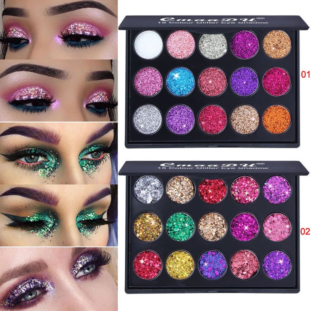 Diadia Shimmer Glitter Eye Shadow Powder Palette Matte Eyeshadow Cosmetic Makeup for Girls,Ladies, Women, on Her Birthday,Valentine's Day etc,15 Colors (B)