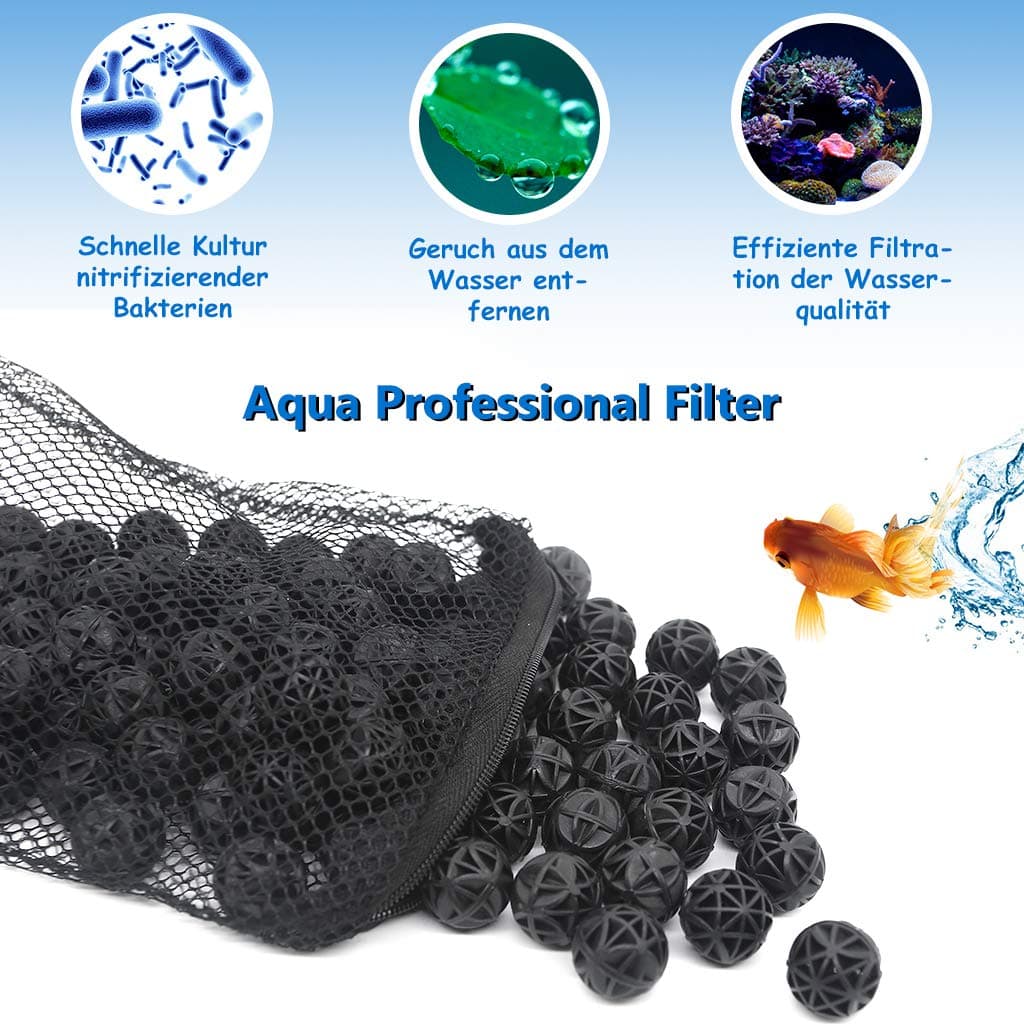 boxtech Fish Tank Filters, Filter Media Aquarium Filtration Ceramic Bio Rings for Aquarium/Pond Filters (Black)