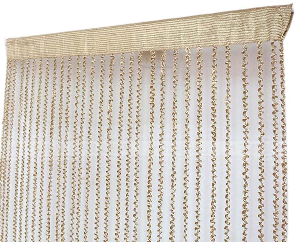 Koala Superstore Spiral Pattern Door String Curtain Livingoom Divider Strip Curtain, Champagne