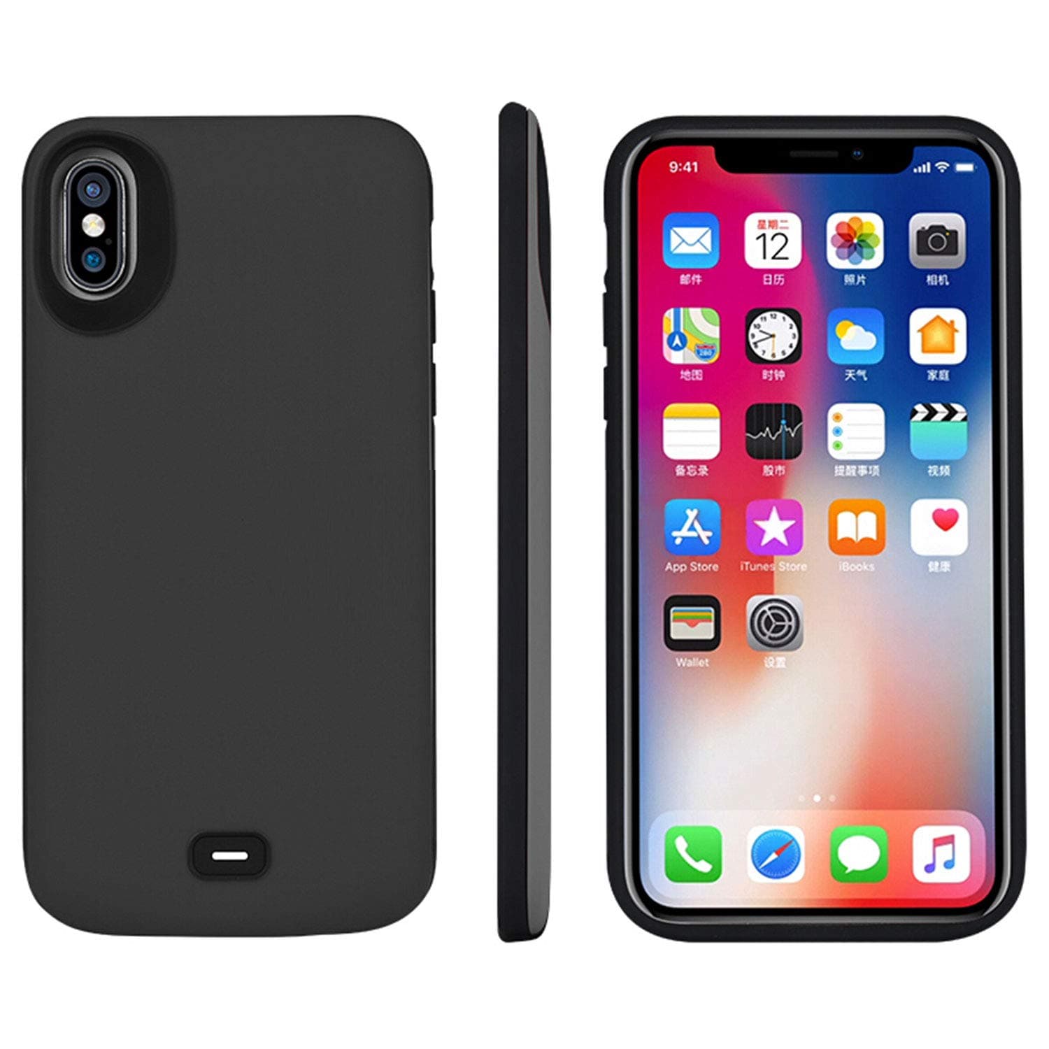 HQXHB Battery Case for iPhone XS/X / 10, [5000mAh] Rechargeable Battery Charging Case Portable Charger Case Extended Battery for iPhone X/XS /10 Support Headphone [5.8 inch] - Black