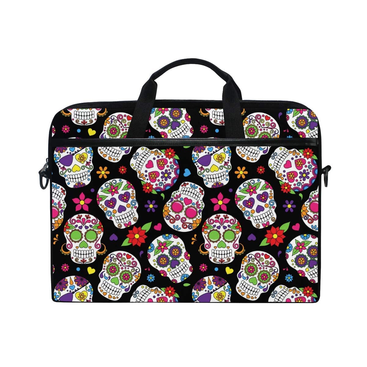 DOSHINE Laptop Bag Case Sleeve Day of The Dead Sugar Skull Halloween Notebook Computer Bag for 14-14.5 inch Adjustable Shoulder Strap, Back to School Gifts for Men Women Boy Girls