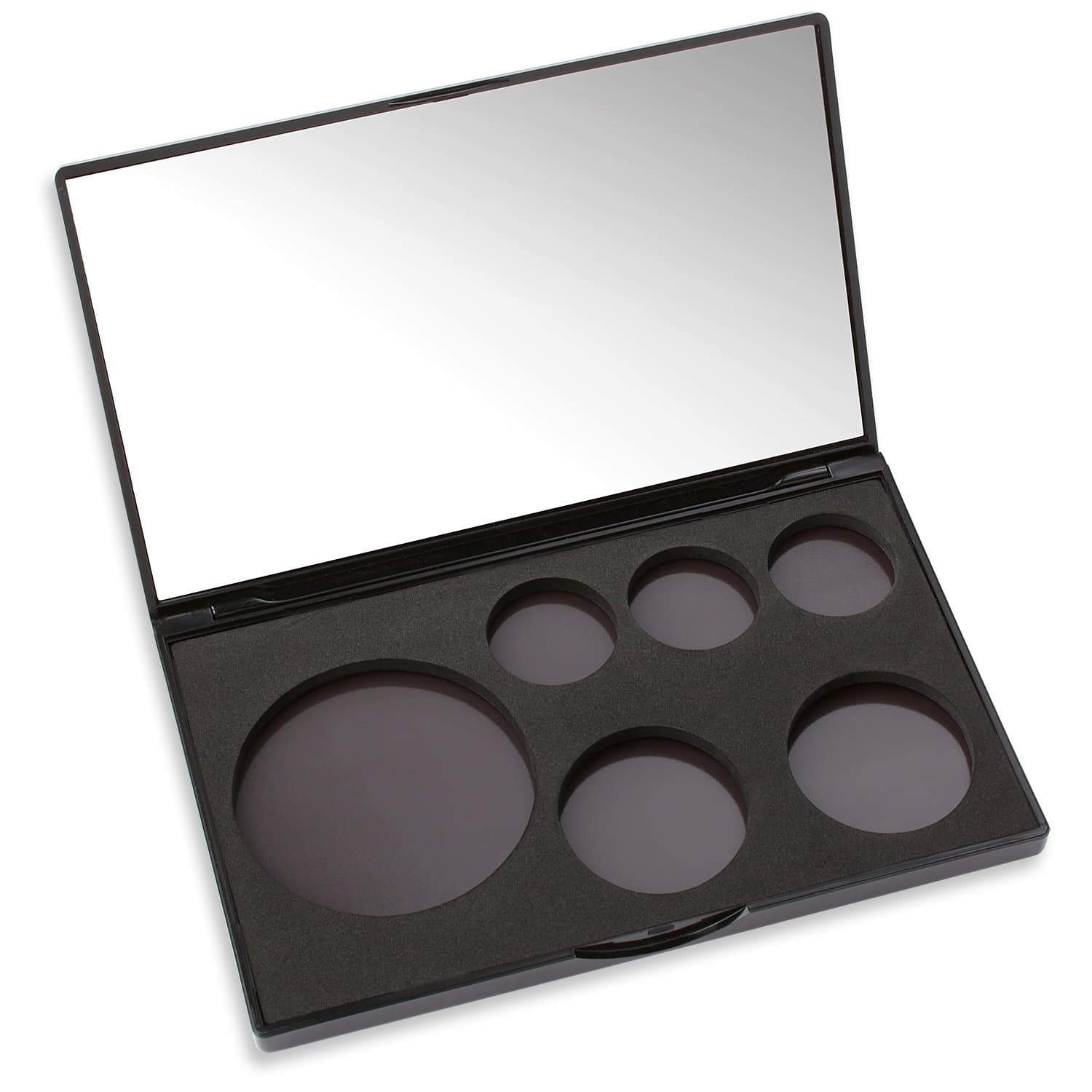 Magnetic Makeup Caddy - Empty Makeup Organizer Palette With Mirror - Configurable for Any Pan Plus Metal Stickers