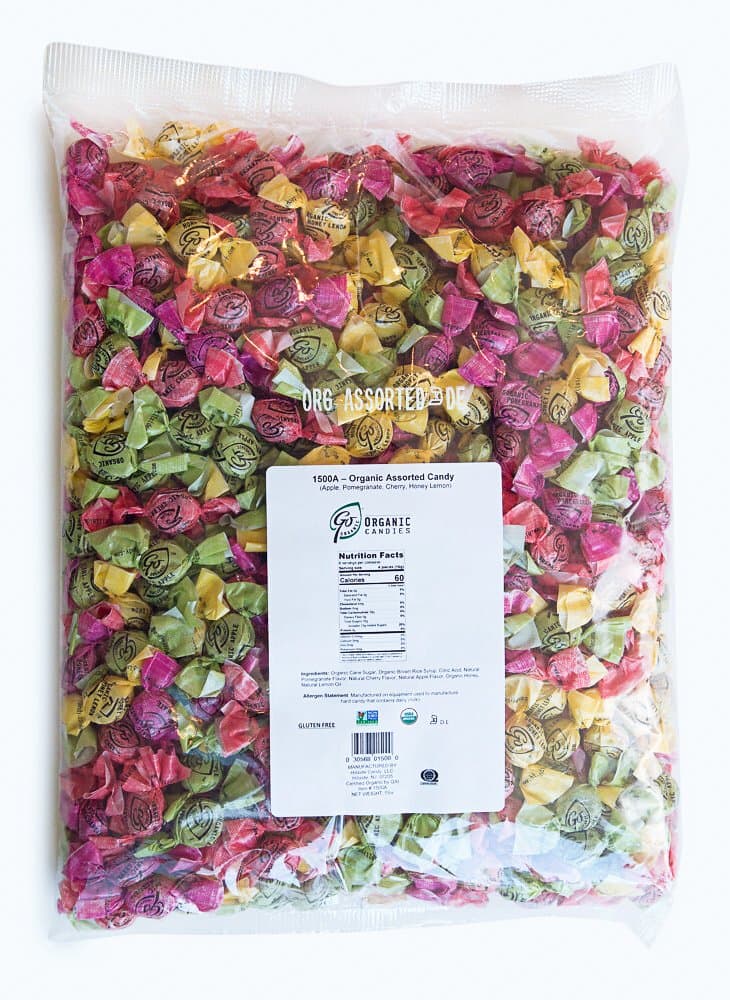 GoOrganic Organic Hard Candy | Apple, Cherry, Pomegranate, Honey Lemon | Certified Organic, Gluten Free, Non GMO, Kosher, No Corn Syrup | 5 Pound Bag of Bulk Candy
