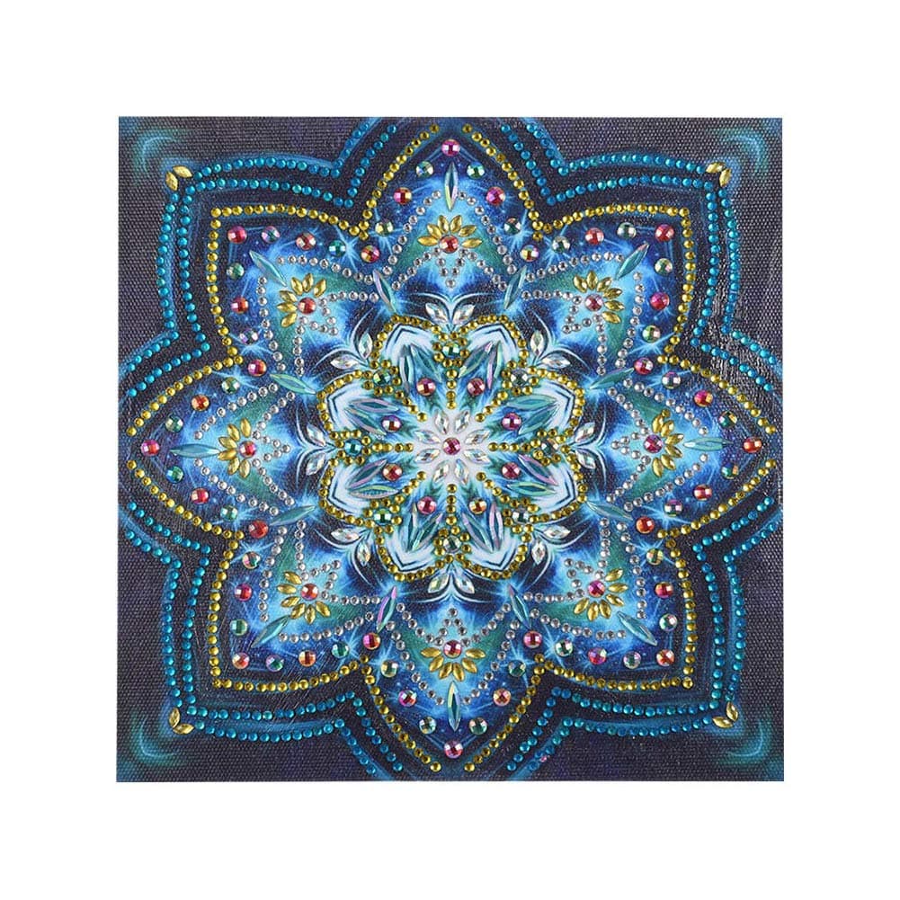 beautijiam 5d Diamond Painting Kits for Adults, Mandala Pattern Partial Multi-shaped Diamond Cross Stitch for Home Wall Decor 25x25cm
